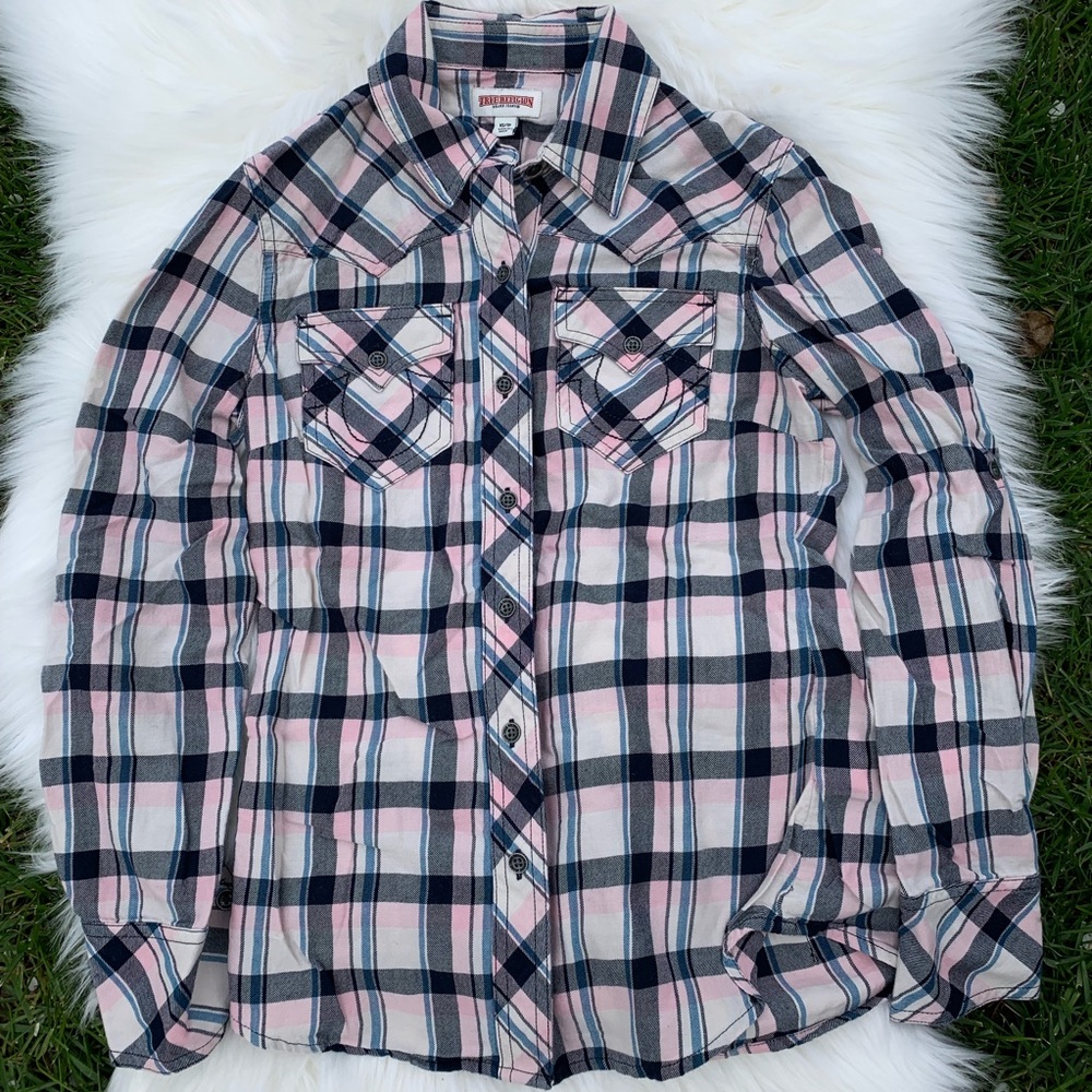 True religion western button down shirt size xspt